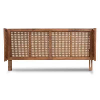 Rina Wood Wrap Around Headboard Ash Walnut - Baxton Studio 3 Rina Wood Wrap Around Headboard Ash Walnut - Baxton Studio