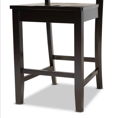 2pc Nicolette Wood Counter Height Barstools - Baxton Studio 6 2pc Nicolette Wood Counter Height Barstools - Baxton Studio - Image 4