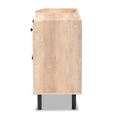 Patterson Wood 2 Door Kitchen Storage Cabinet Oak Brown - Baxton Studio 5 Patterson Wood 2 Door Kitchen Storage Cabinet Oak Brown - Baxton Studio - Image 3