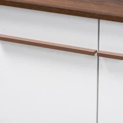 Mette Walnut Finished Wood Shoe Cabinet White - Baxton Studio 14 Mette Walnut Finished Wood Shoe Cabinet White - Baxton Studio -Baxton Studio GUEST cb696453 a021 441a 83d1 bdbfe55fff57