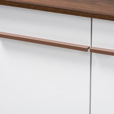 Mette Walnut Finished Wood Shoe Cabinet White - Baxton Studio 7 Mette Walnut Finished Wood Shoe Cabinet White - Baxton Studio - Image 5