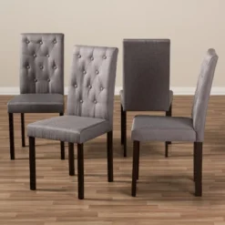 Set Of 4 Gardner Finished Dining Chairs Gray/Dark Brown - Baxton Studio -Baxton Studio GUEST cba13b8c a0ae 4762 8339 89e823f0102a