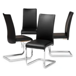 Set Of 4 Cyprien Modern And Contemporary Faux Leather Upholstered Dining Chairs - Baxton Studio -Baxton Studio GUEST cbf5d9c5 92fb 40c5 976e 9c90c39d90d1