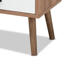 Hubbard Two-Tone Wood And Metal 1 Drawer Nightstand Natural Brown/Black/White - Baxton Studio -Baxton Studio GUEST cc00ab6e ef88 4ef8 9412 82a98329dc34