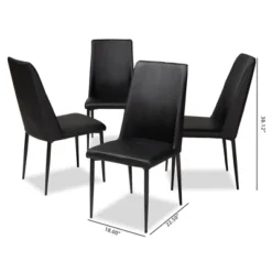 Set Of 4 Chandelle Modern And Contemporary Faux Leather Upholstered Dining Chairs - Baxton Studio -Baxton Studio GUEST cc32f422 8b7f 4f25 86dc 5ae4a6ef84a7