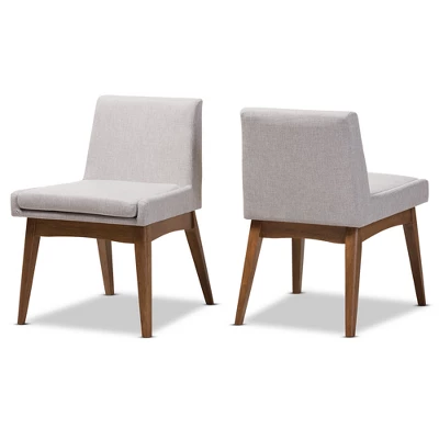 Set Of 2 Nexus Mid Century Modern Walnut Wood Fabric Upholstered Dining Side Chair - Baxton Studio 10 Set Of 2 Nexus Mid Century Modern Walnut Wood Fabric Upholstered Dining Side Chair - Baxton Studio - Image 8