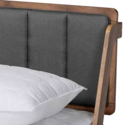 Helsa Mid-Century Modern Platform Bed Walnut/Brown/Gray - Baxton Studio 13 Helsa Mid-Century Modern Platform Bed Walnut/Brown/Gray - Baxton Studio -Baxton Studio GUEST cc87f2fd 69fa 41ab 9074 45aab37a2fb9