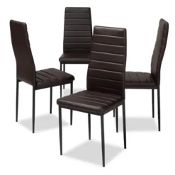 Set Of 4 Armand Modern And Contemporary Faux Leather Upholstered Dining Chairs - Baxton Studio -Baxton Studio GUEST cf32937d 99c5 4fea 9cb1 7872233ad66e