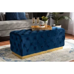 Corrine Velvet Fabric Upholstered And PU Ottoman Gold - Baxton Studio -Baxton Studio GUEST cff0ef9a 663f 4b8d 967d 547d0ee989b1