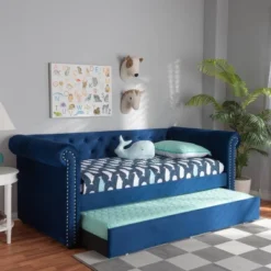 Mabelle Daybed With Trundle - Baxton Studio -Baxton Studio GUEST d02f0dfc de2e 4d7d 9fc6 4737009e5e03