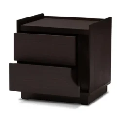 Larsine Finished 2 Drawer Nightstand Brown - Baxton Studio -Baxton Studio GUEST d0b3d7a3 d0b5 42e5 99d9 f9623b83cb7e