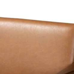 Bianca Wood And Tan Faux Leather Loveseat Tan/Walnut Brown - Baxton Studio -Baxton Studio GUEST d119768e f547 4d63 ad6d bec04d1127c4