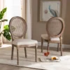 Set Of 2 Louis Fabric Upholstered With Rattan And Wood Dining Chairs Beige/Brown - Baxton Studio 1 Set Of 2 Louis Fabric Upholstered With Rattan And Wood Dining Chairs Beige/Brown - Baxton Studio -Baxton Studio GUEST d12816e0 af20 44dd 9b36 1784aa3a2d6d