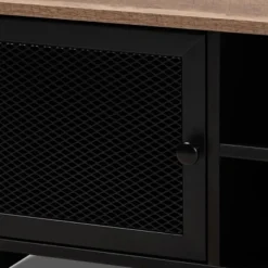 Connell Two-Tone Wood And Metal 2 Door TV Stand For TVs Up To 40" Natural Brown/Black - Baxton Studio -Baxton Studio GUEST d16c7e57 f04f 43b4 bd52 2be5096a0a6c