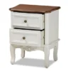 2 Drawer Darlene Wood Nightstand White/Cherry Brown - Baxton Studio -Baxton Studio GUEST d21adfe8 ddaa 4e0a b32b 3c1202900a7e
