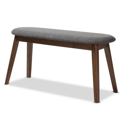 Baxton Studio Easton Mid Century Modern Walnut Finished Wood Fabric Upholstered Bench 10 Baxton Studio Easton Mid Century Modern Walnut Finished Wood Fabric Upholstered Bench - Image 8