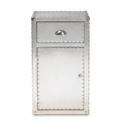 Serge Metal 1 Door Accent Storage Cabinet Silver - Baxton Studio 13 Serge Metal 1 Door Accent Storage Cabinet Silver - Baxton Studio -Baxton Studio GUEST d346098b 29fc 433c 85c5 25b922460b06