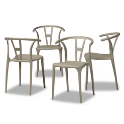 4pc Warner Plastic Dining Chair Set - Baxton Studio -Baxton Studio GUEST d35083c4 2ab0 42c6 bc95 b7c1f2b4ea4f