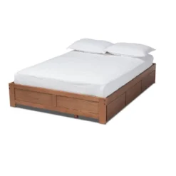 Wren 3 Drawer Storage Bed Frame Walnut - Baxton Studio -Baxton Studio GUEST d3baaf42 f02b 432b a1de babfef2b9d47