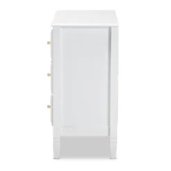 3 Drawer Naomi Wood Bedroom Chest White/Gold - Baxton Studio -Baxton Studio GUEST d3e9ebfc 2597 4352 900c 26da069cdc0c