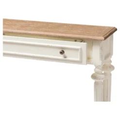 Marquetterie French Provincial Style Weathered Oak Wash And Distressed Wood Finish Two - Tone Console Table - White - Baxton Studio -Baxton Studio GUEST d3ee5590 7315 4b41 a306 5d4bbbac67e9
