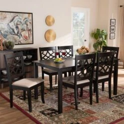 7pc Mael Dining Set Dark Brown/Espresso - Baxton Studio -Baxton Studio GUEST d46ce1c5 5910 42d7 9b07 d9b54d2a1ec2