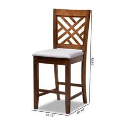 Set Of 2 Caron Fabric Upholstered Wood Counter Height Pub Chair Set Gray/Walnut - Baxton Studio -Baxton Studio GUEST d4d70160 851a 4b84 b142 fc72604e24e1