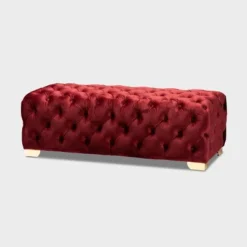 Avara Velvet Button Tufted Bench Ottoman - Baxton Studio -Baxton Studio GUEST d503725f a800 4d37 8d37 c1472781f598