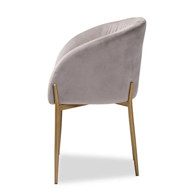 Ballard Velvet Fabric Upholstered Metal Dining Chair - Baxton Studio 4 Ballard Velvet Fabric Upholstered Metal Dining Chair - Baxton Studio - Image 2