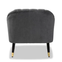 Ellard Velvet Fabric Upholstered Two-Tone Wood Accent Chair Gray/Dark Brown - Baxton Studio 17 Ellard Velvet Fabric Upholstered Two-Tone Wood Accent Chair Gray/Dark Brown - Baxton Studio -Baxton Studio GUEST d59a7a5d 69c4 4383 ba3c 48cd50f94492