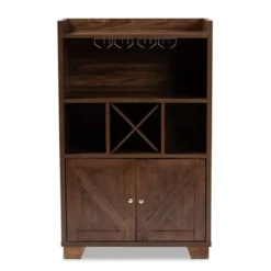Carrie Walnut Finished Wood Wine Storage Cabinet Walnut - Baxton Studio 12 Carrie Walnut Finished Wood Wine Storage Cabinet Walnut - Baxton Studio -Baxton Studio GUEST d60b3ddc 46ef 41fe 881f 302bab9af072