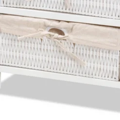 Madelia Wood 1 Drawer Storage Unit White - Baxton Studio -Baxton Studio GUEST d6c2f390 7118 4aca a903 c5d4226c838e