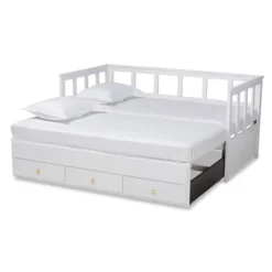 Twin To King Kendra Expandable Daybed With Storage Drawers White - Baxton Studio 16 Twin To King Kendra Expandable Daybed With Storage Drawers White - Baxton Studio -Baxton Studio GUEST d8076868 07d5 4b1b b5c3 06831b93fb92