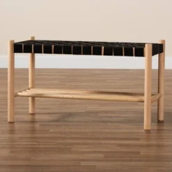 Cadmus Rustic Wood Bench Black/Oak Brown - Baxton Studio -Baxton Studio GUEST d85a7f1a 3e0f 40b7 a82a 73ca48bf2495
