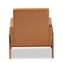 Perris Mid-Century Faux Leather Upholstered Wood Lounge Chair Walnut/Brown - Baxton Studio -Baxton Studio GUEST d89adbb6 20c5 4aa4 9d71 ba8451aff447