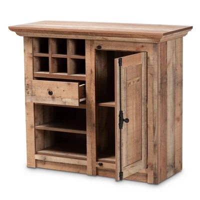 1 Door Albert Farmhouse Rustic Wood Dining Room Sideboard Buffet Oak Brown - Baxton Studio 3 1 Door Albert Farmhouse Rustic Wood Dining Room Sideboard Buffet Oak Brown - Baxton Studio