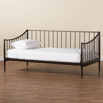Full Rupert Vintage Industrial Metal Daybed Black - Baxton Studio 8 Full Rupert Vintage Industrial Metal Daybed Black - Baxton Studio - Image 6