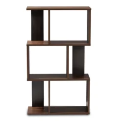 40.2" Legende Finished Display Bookcase Brown/Dark Gray - Baxton Studio -Baxton Studio GUEST d9818455 d0c9 423a 9918 d52c27b7b39b