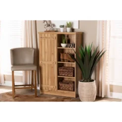 1 Door Eren Farmhouse Natural Wood Shoe Cabinet Brown - Baxton Studio 13 1 Door Eren Farmhouse Natural Wood Shoe Cabinet Brown - Baxton Studio -Baxton Studio GUEST d99175cb 7aa6 4d52 a71c e9c33abee0cd