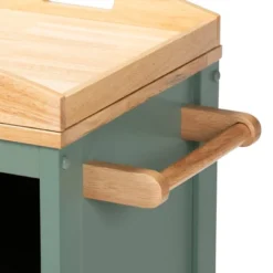 Dorthy Two-Tone Wood Kitchen Cart Green/Natural - Baxton Studio -Baxton Studio GUEST d994fa0a 2a0f 4066 ab3a 665a4f8c3737