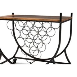 Dania Antique Vintage Industrial Metal And Wood Mobile Wine Bar Cart Black/Walnut - Baxton Studio 12 Dania Antique Vintage Industrial Metal And Wood Mobile Wine Bar Cart Black/Walnut - Baxton Studio -Baxton Studio GUEST d9c2e1ee 6bad 45aa 8ae1 5839c809e9bd
