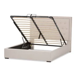 Queen Taylor Modern And Contemporary Fabric Upholstered Gas Lift Platform Bed Light Beige - Baxton Studio 14 Queen Taylor Modern And Contemporary Fabric Upholstered Gas Lift Platform Bed Light Beige - Baxton Studio -Baxton Studio GUEST da22ac58 8cd2 4738 a6f6 1bbc02f04029