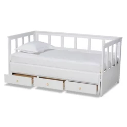 Twin To King Kendra Expandable Daybed With Storage Drawers White - Baxton Studio