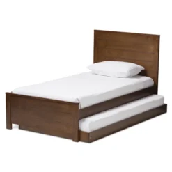 Twin Catalina Modern Classic Mission Style Finished Wood Platform Bed With Trundle - Baxton Studio -Baxton Studio GUEST dc8981e2 edc1 4520 819a 298101f3820c