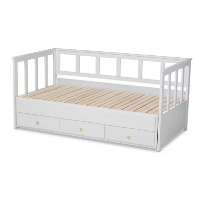 Twin To King Kendra Expandable Daybed With Storage Drawers White - Baxton Studio 7 Twin To King Kendra Expandable Daybed With Storage Drawers White - Baxton Studio - Image 5