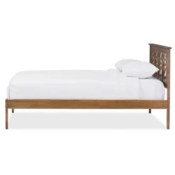 Trina Contemporary Tree Branch Inspired Wood Platform Bed Walnut Brown - Baxton Studio