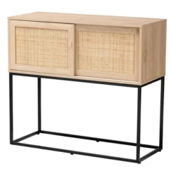 Amelia Wood Rattan Sideboard Buffet Dining Cabinet Natural Brown/Black - Baxton Studio -Baxton Studio GUEST dd3ef810 29da 4195 aa69 04d3e1602313