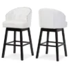 Set Of 2 Avril Modern And Contemporary Faux Leather Tufted Swivel Barstool With Nail Heads Trim - White - Baxton Studio -Baxton Studio GUEST dd4afd82 e41a 47e7 aece cc3159394bfd