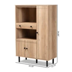 Patterson 1 Drawer Kitchen Storage Cabinet Walnut - Baxton Studio -Baxton Studio GUEST dda74a2b 2679 4522 9a97 c95f22261512