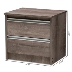 Gallia Modern And Contemporary Oak Finished 2 Drawer Nightstand Brown - Baxton Studio 17 Gallia Modern And Contemporary Oak Finished 2 Drawer Nightstand Brown - Baxton Studio -Baxton Studio GUEST ddb74bb4 a2ac 4d13 8c8a f0bcc608c2d7
